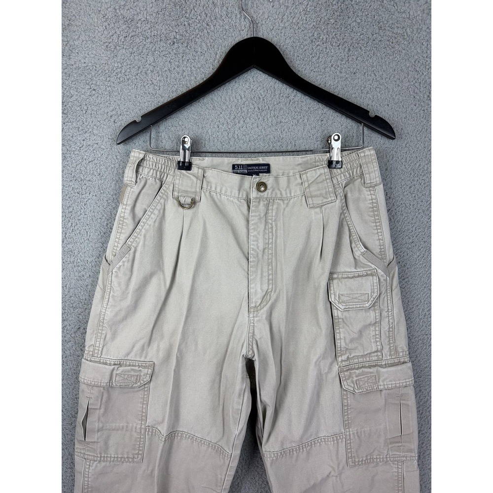 5.11 Tactical Series Pants Mens 32x30 Beige Cargo Elastic Waist Workwear Outdoor